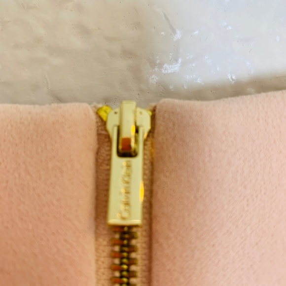 Calvin Klein Blush Pink Crepe Sheath Dress Size 10 Bell Sleeve Full Zipper Back - Picture 10 of 15